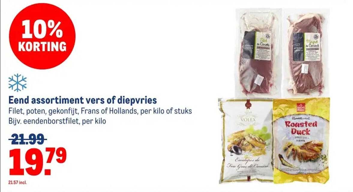 Eend assortiment vers of diepvries