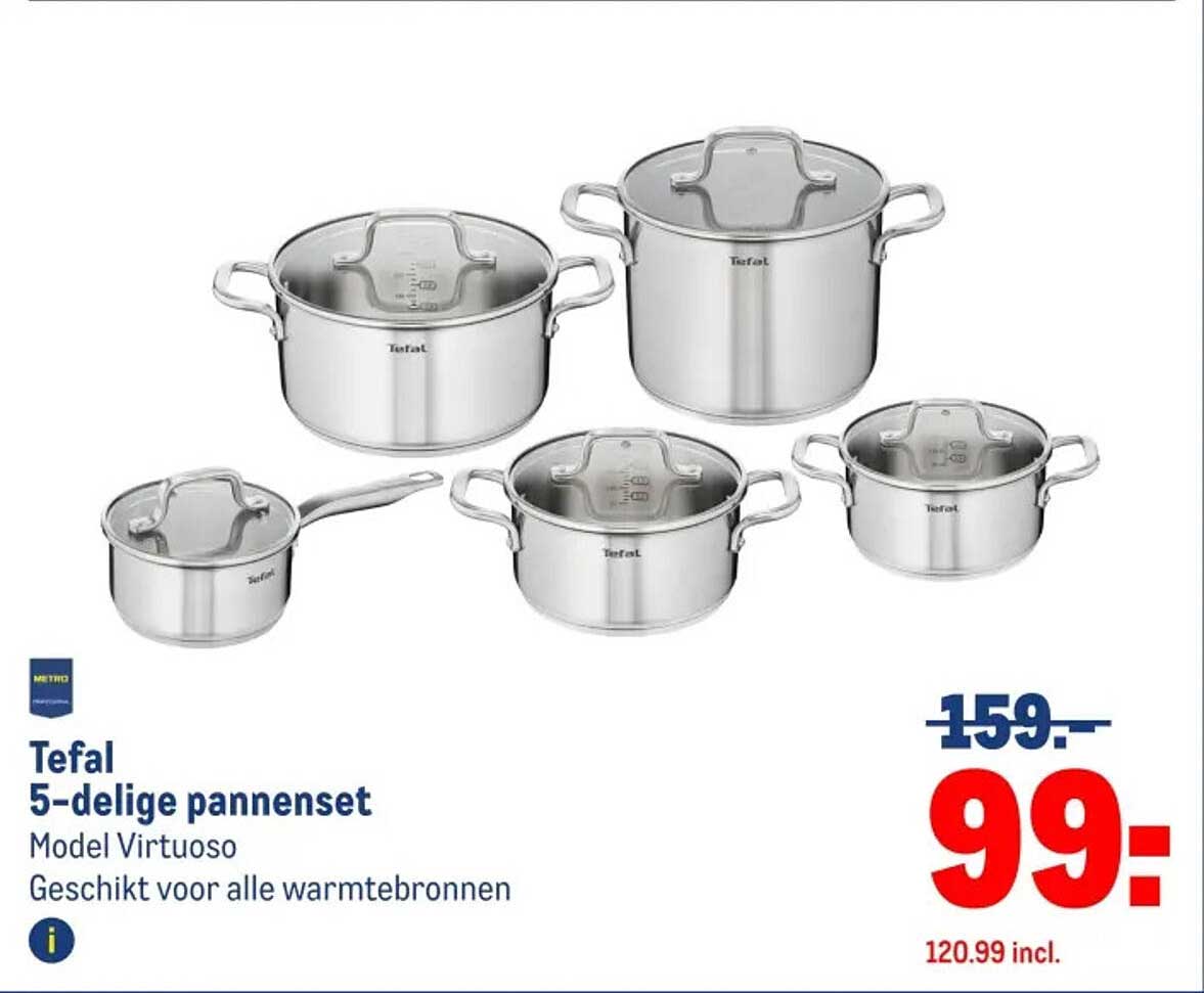 Tefal 5-delige pannenset