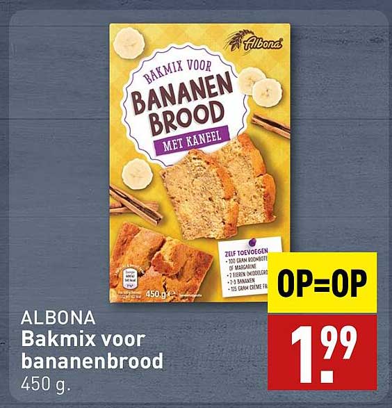 Albona Bakmix voor bananenbrood met kaneel