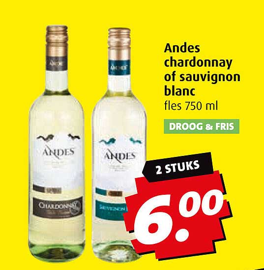 Andes chardonnay of sauvignon blanc