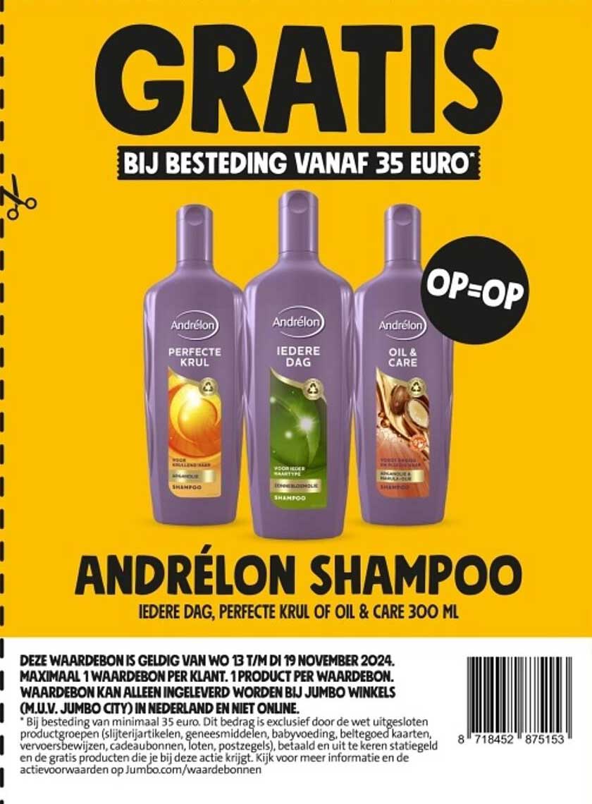 ANDRÉLON SHAMPOO IEDERE DAG, PERFECTE KRUL OF OIL & CARE