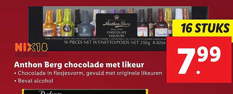 Anthon Berg chocolade met likeur