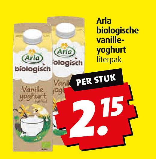 Arla biologische vanille-yoghurt literpak