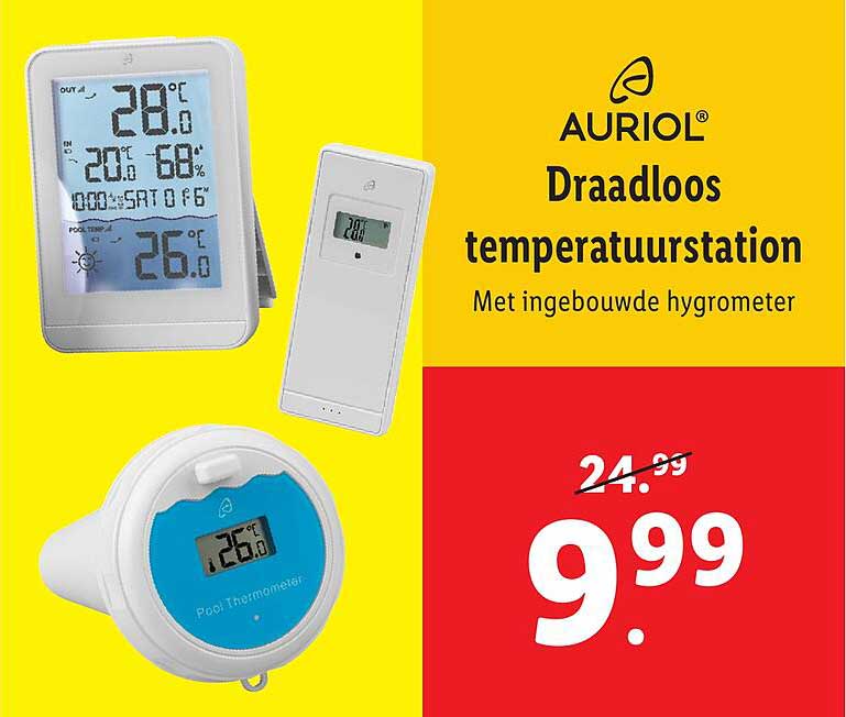 AURIOL Draadloos temperatuurstation 