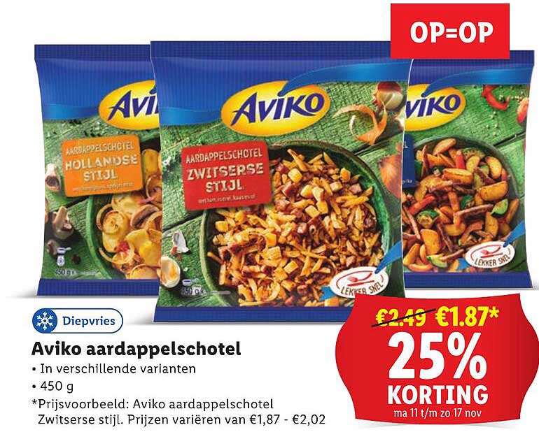 Aviko aardappelschotel