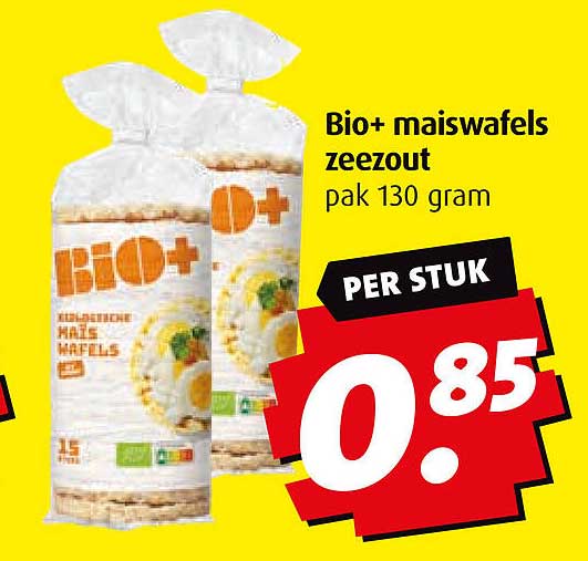 Bio+ maiswafels zeezout