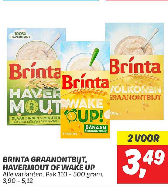 BRINTA GRAANONTBIJT, HAVERMOUT OF WAKE UP