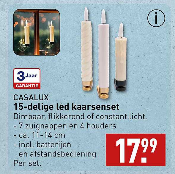 CASALUX 15-delige led kaarsenset