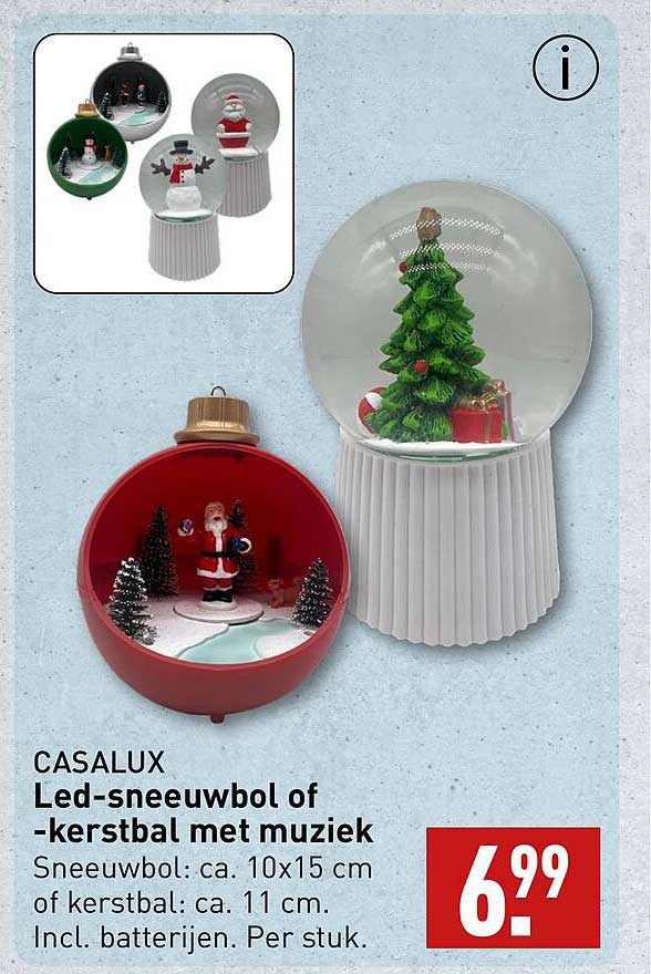 CASALUX Led-sneeuwbol of -kerstbal met muziek