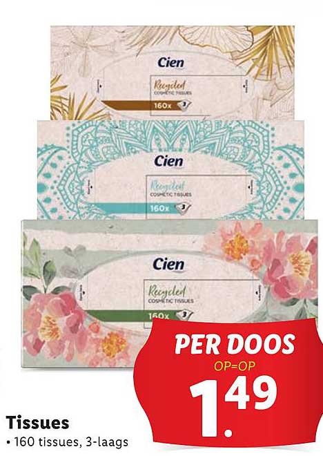 Cien Recycled Cosmetic Tissues