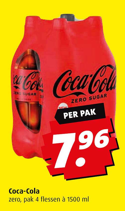 Coca-Cola zero, pak 4 flessen à 1500 ml