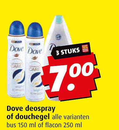 Dove deospray of douchegel