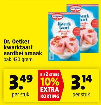 Dr. Oetker kwarktaart aardbei smaak