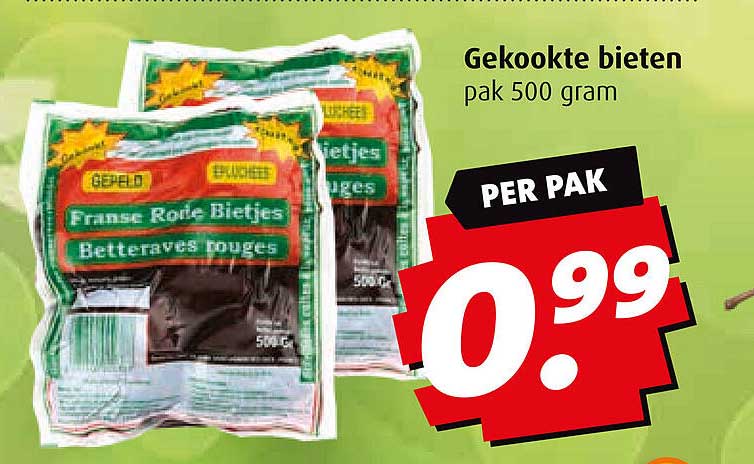 Gekookte bieten