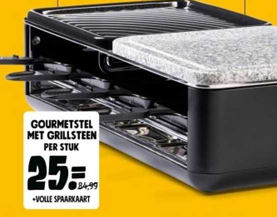 Gourmetstel met grillsteen