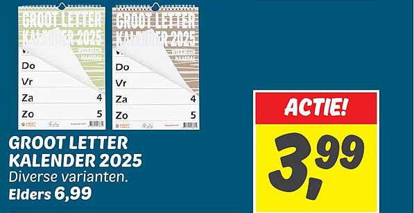 GROOT LETTER KALENDER 2025