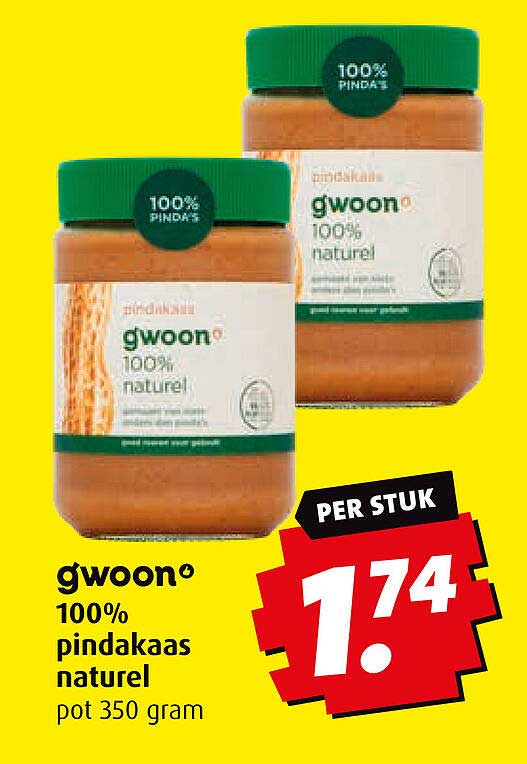 gwoon® 100% pindakaas naturel