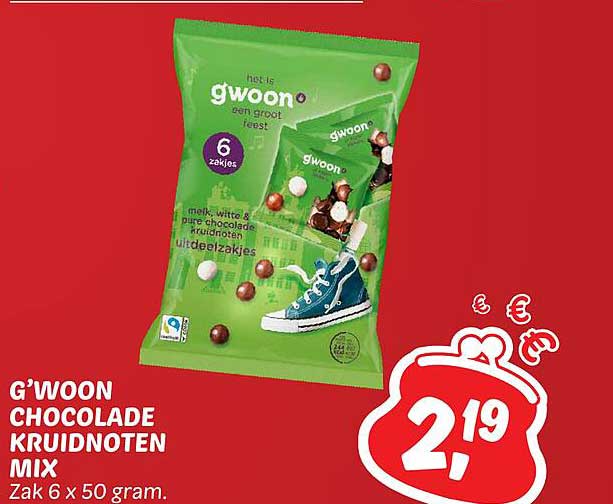 G'WOON CHOCOLADE KRUIDNOTEN MIX