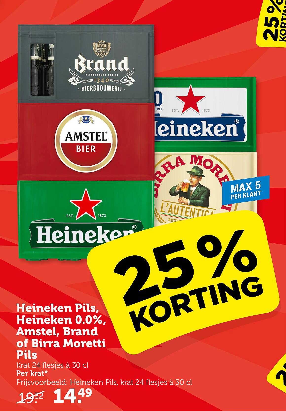 Heineken Pils, Heineken 0.0%, Amstel, Brand of Birra Moretti Pils