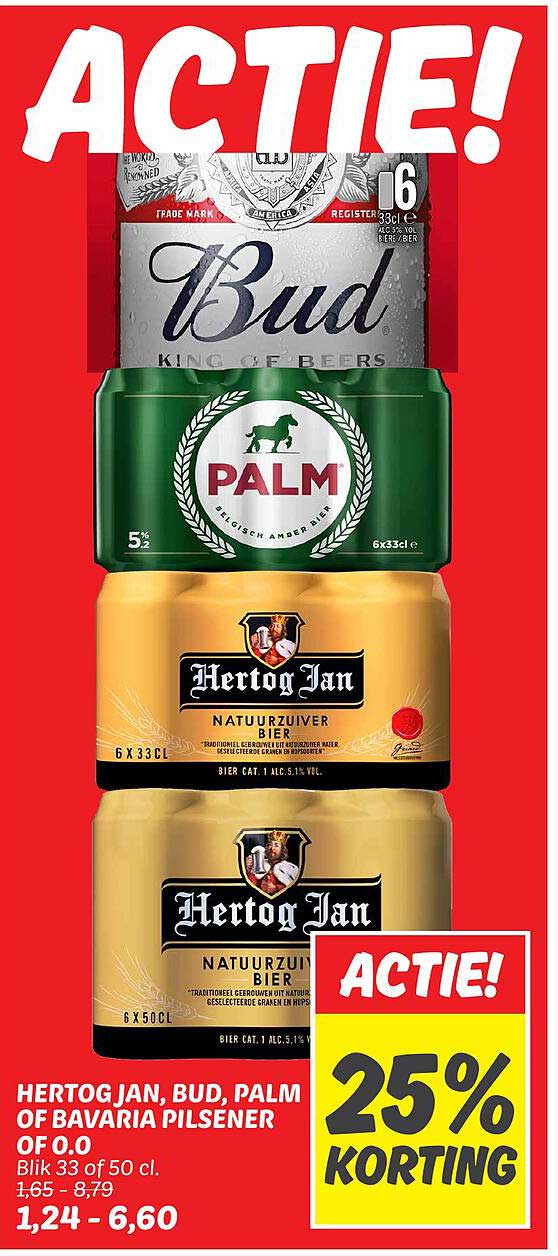 Hertog Jan, Bud, Palm of Bavaria Pilsener of 0.0