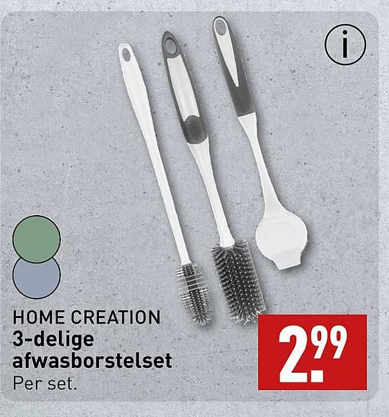 HOME CREATION 3-delige afwasborstelset