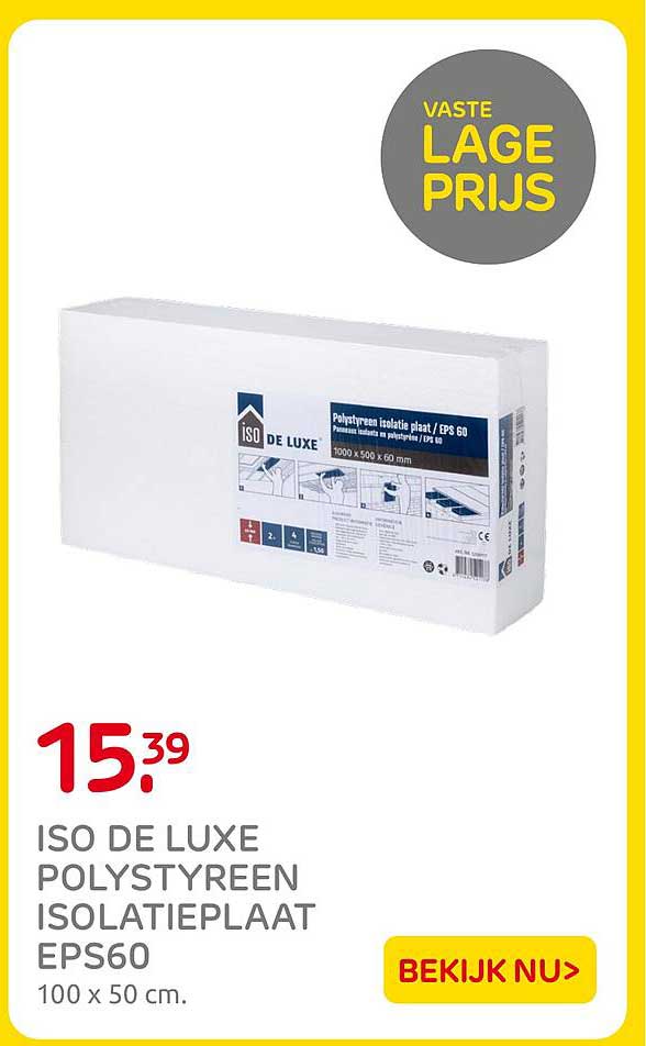 ISO DE LUXE POLYSTYREEN ISOLATIEPLAAT EPS60