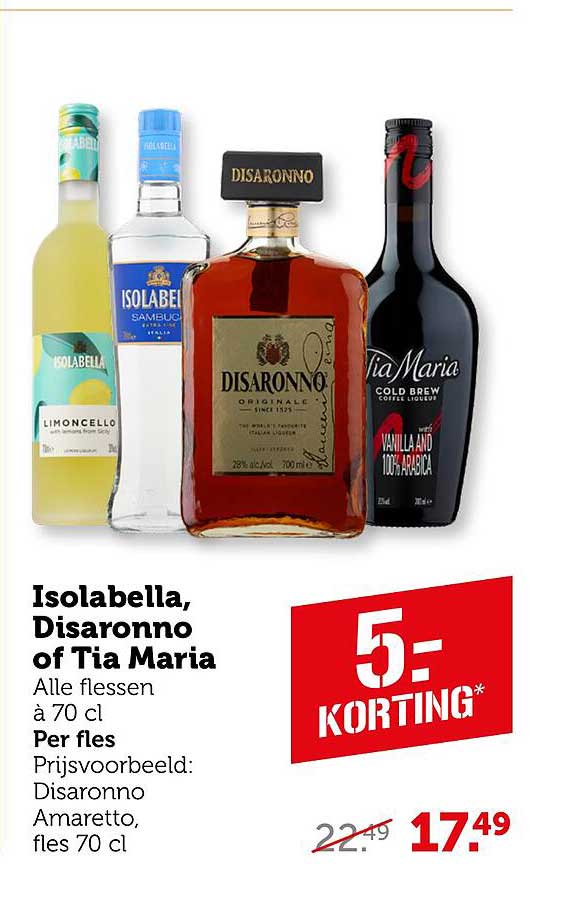 Isolabella, Disaronno of Tia Maria