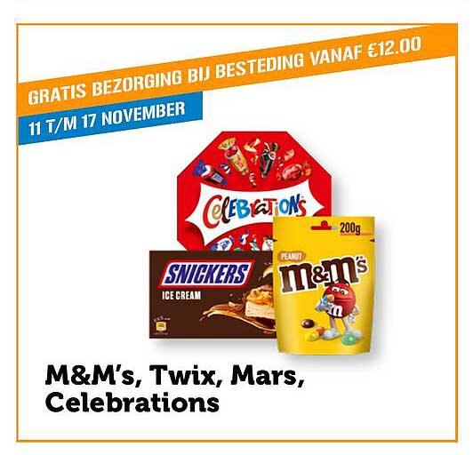 M&M's, Twix, Mars, Celebrations