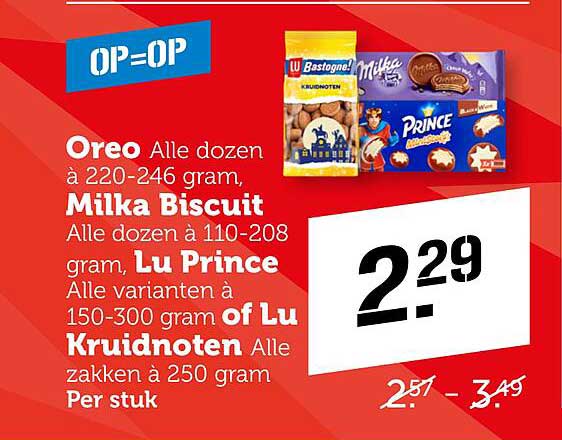 Oreo, Milka Biscuit, Lu Prince, Lu Kruidennoten