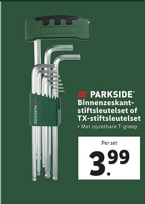 PARKSIDE Binnenzeskantstiftsleutelset of TX-stiftsleutelset