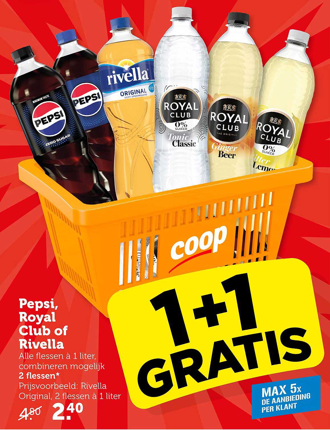 Pepsi, Royal Club of Rivella 1+1 GRATIS