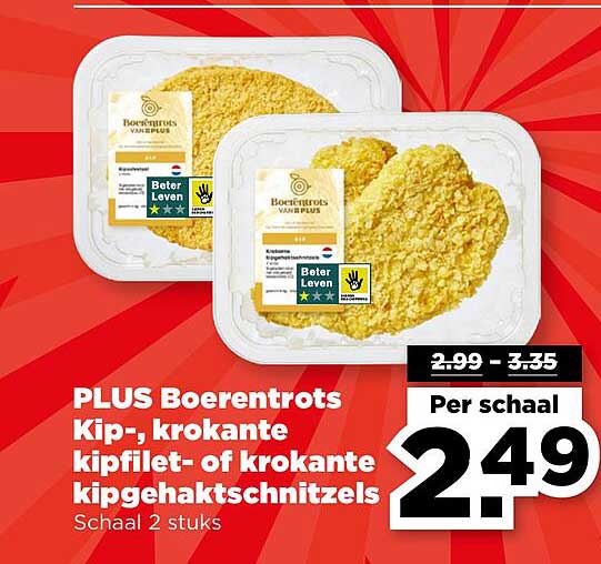 PLUS Boerentrots Kip-, krokante kipfilet- of krokante kipgehaktschnitzels