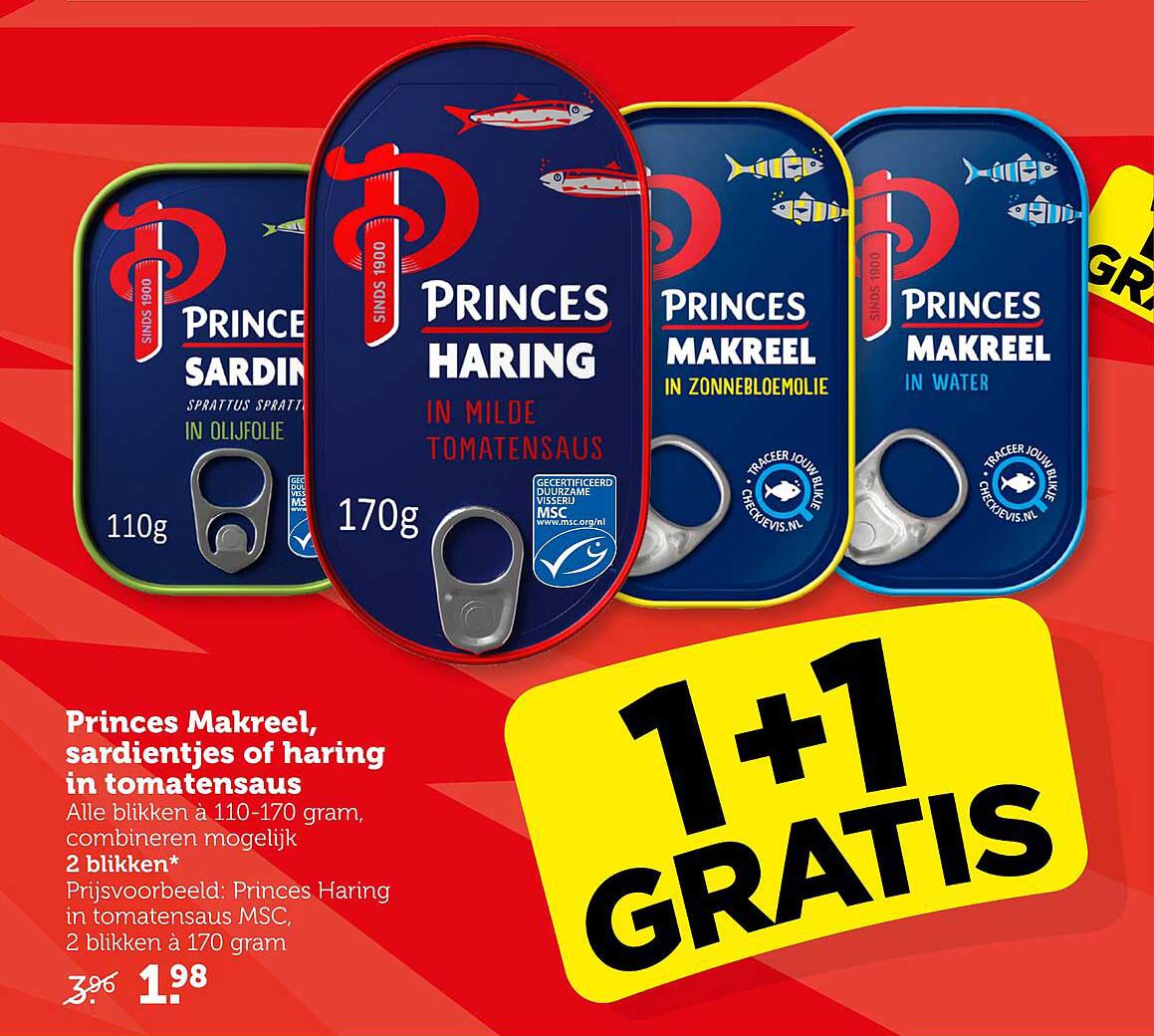 Princes Makreel, sardientjes of haring in tomatensaus