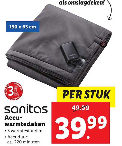 Sanitas Accu-warmtedeken