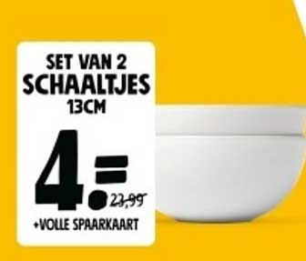 SET VAN 2 SCHAALTJES 13CM