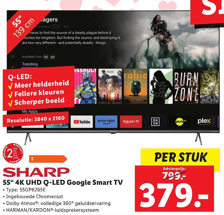 SHARP 55" 4K UHD Q-LED Google Smart TV