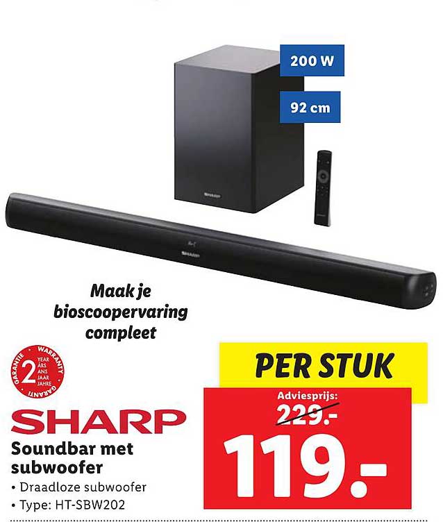 SHARP Soundbar met subwoofer