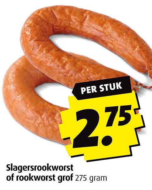 Slagersrookworst of rookworst grof