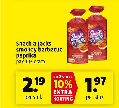 Snack a Jacks smokey barbecue paprika