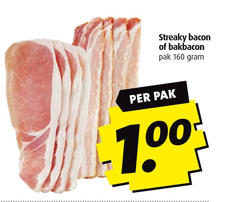 Streaky bacon of bakbacon