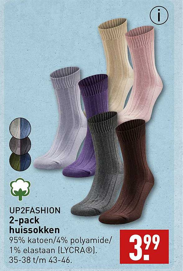 UP2FASHION 2-pack huissokken