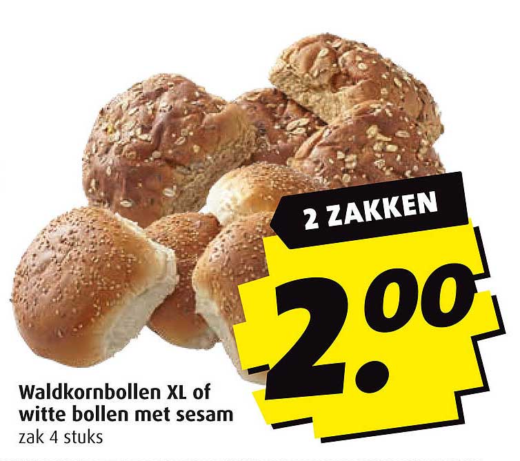 Waldkornbollen XL of witte bollen met sesam