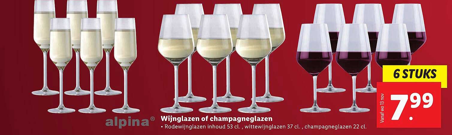 Wijnglazen of champagneglazen