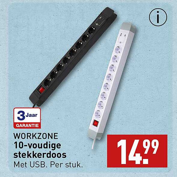 WORKZONE 10-voudige stekkerdoos