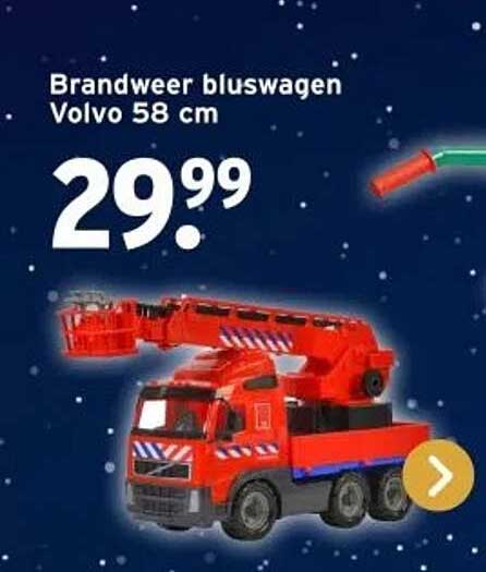 Brandweer bluswagen Volvo 58 cm