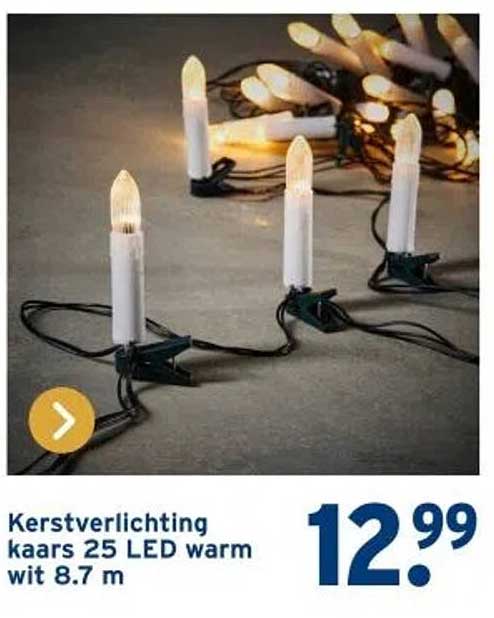 Kerstverlichting kaars 25 LED warm wit 8.7 m