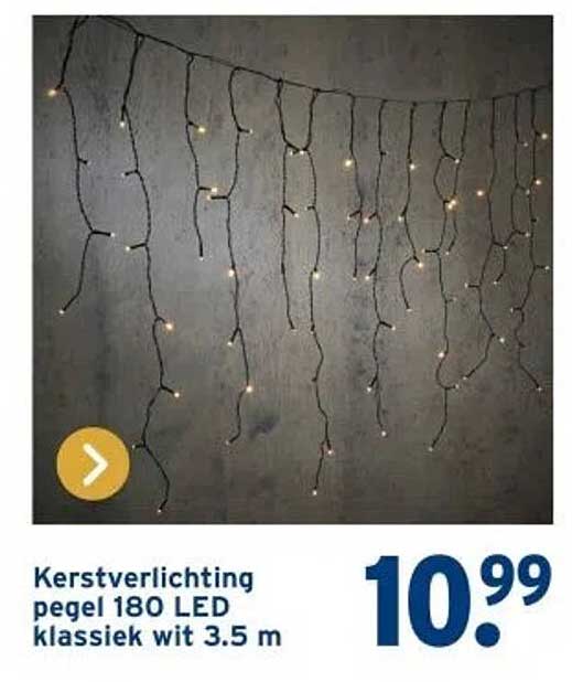 Kerstverlichting pegel 180 LED klassiek wit 3.5 m