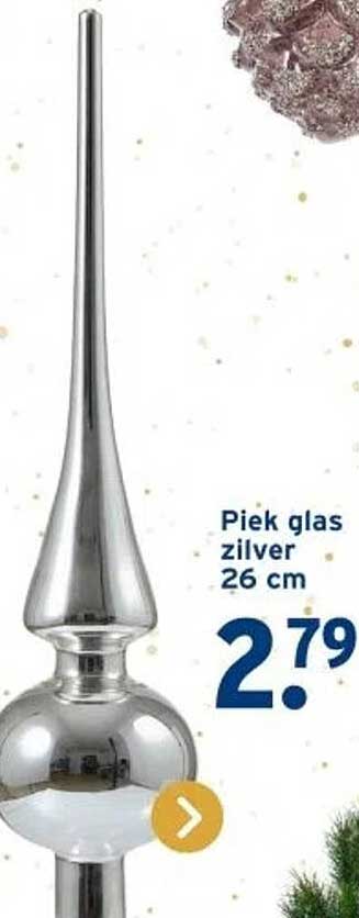 Piek glas zilver 26 cm