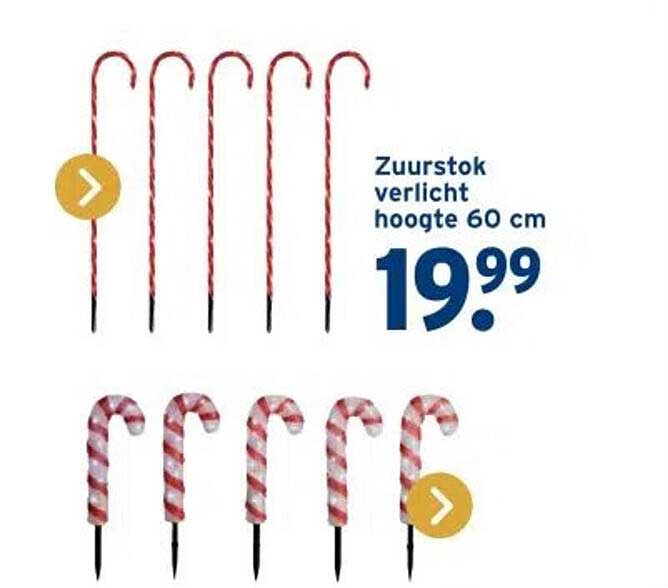 Zuurstok verlicht hoogte 60 cm