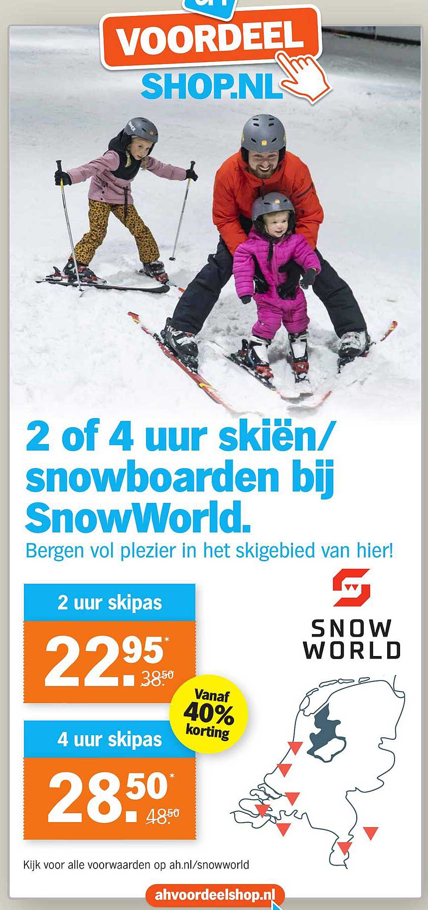 2 of 4 uur skiën/snowboarden bij SnowWorld